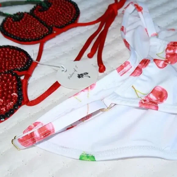 Cherry bikini set white - Picture 2 of 8